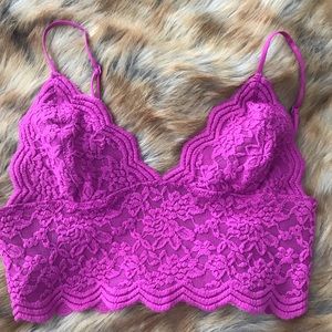 🌿 Free People Lace Bralette in Fuchshia